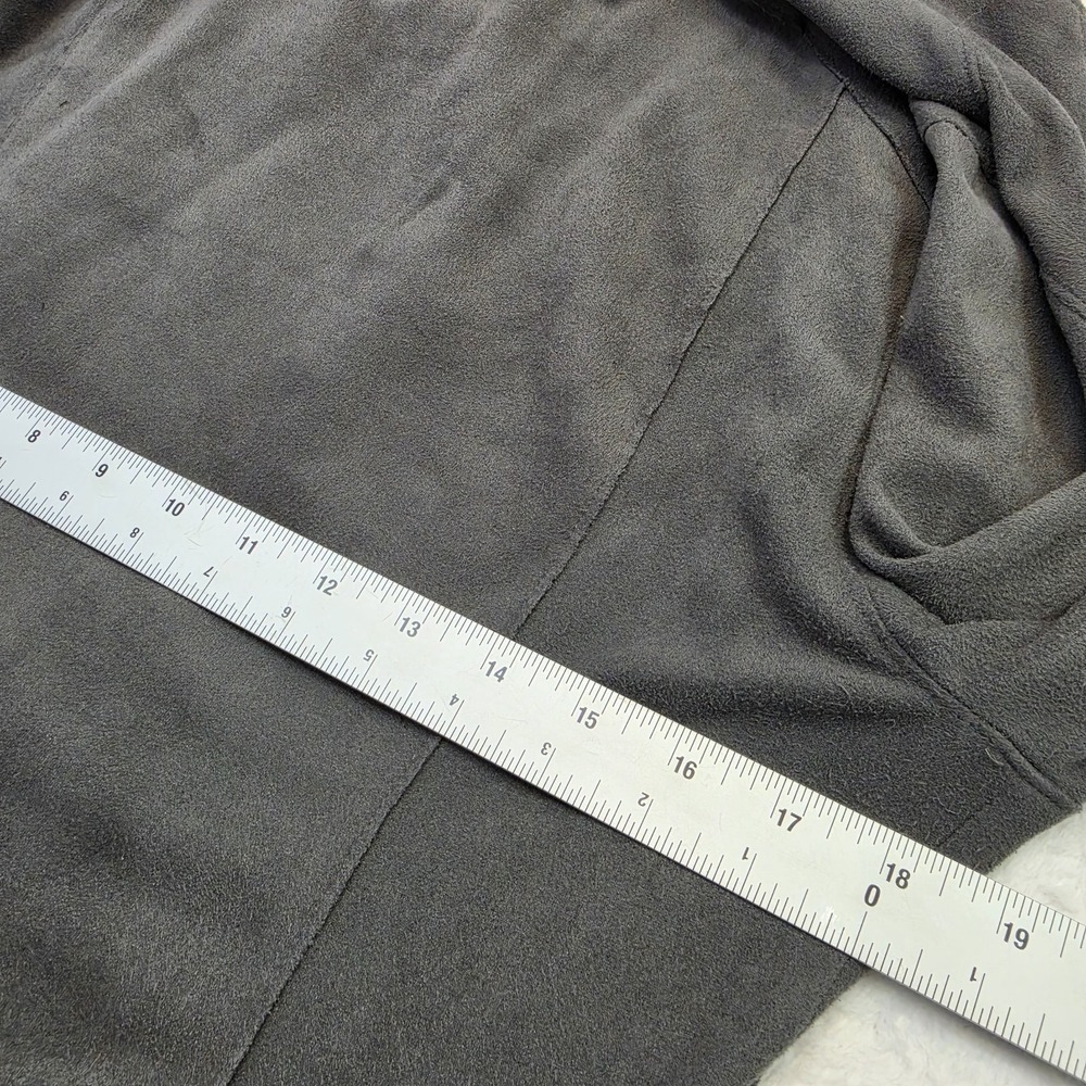 Blank NYC Gray Moto Jacket Knit Drape Collar Asymmetrical Zip Women's Medium - Picture 11 of 12